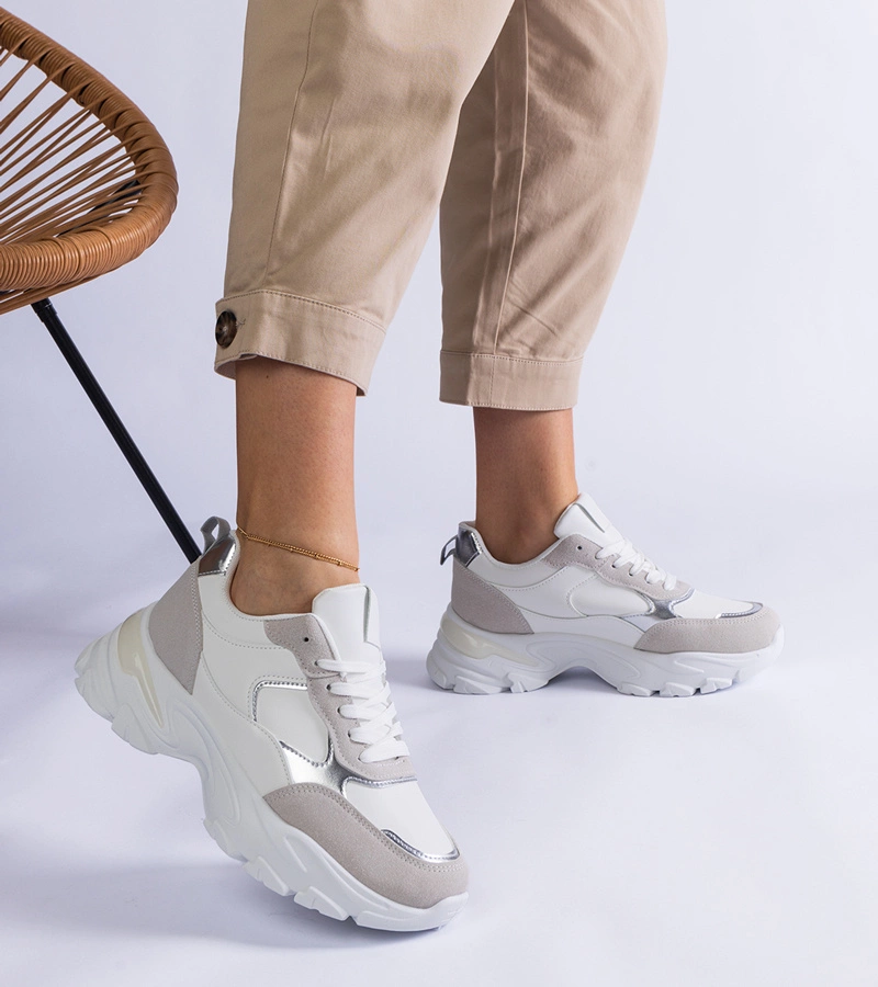 Torreza vastag talpú fehér tornacipő