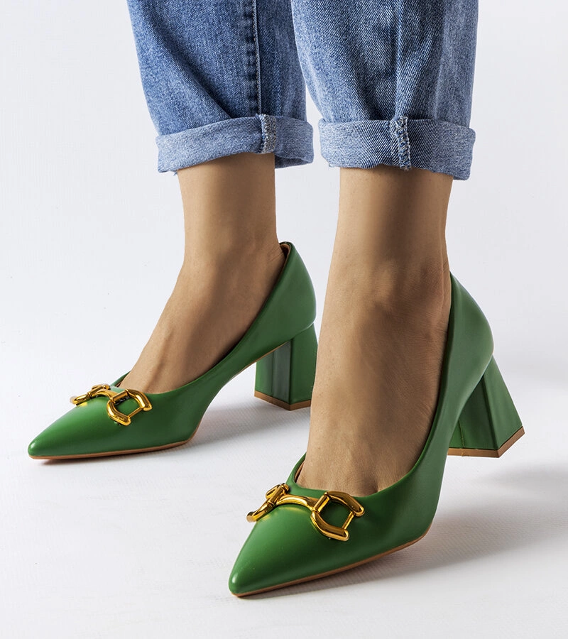 Zöld tűsarkú cipők Toscani