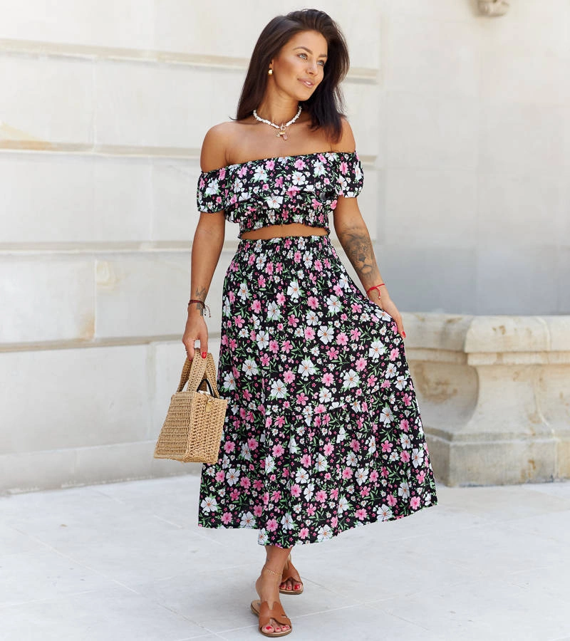 Fekete Aurelia virágos szett