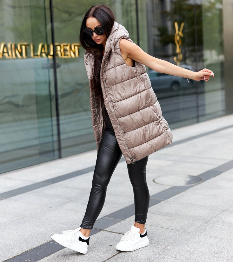 Sötét bézs női mellény Salionze