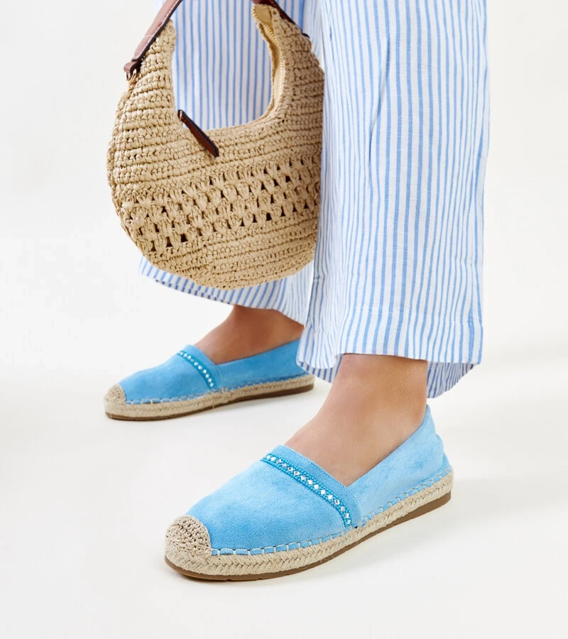 Abia kék espadril cirkóniával