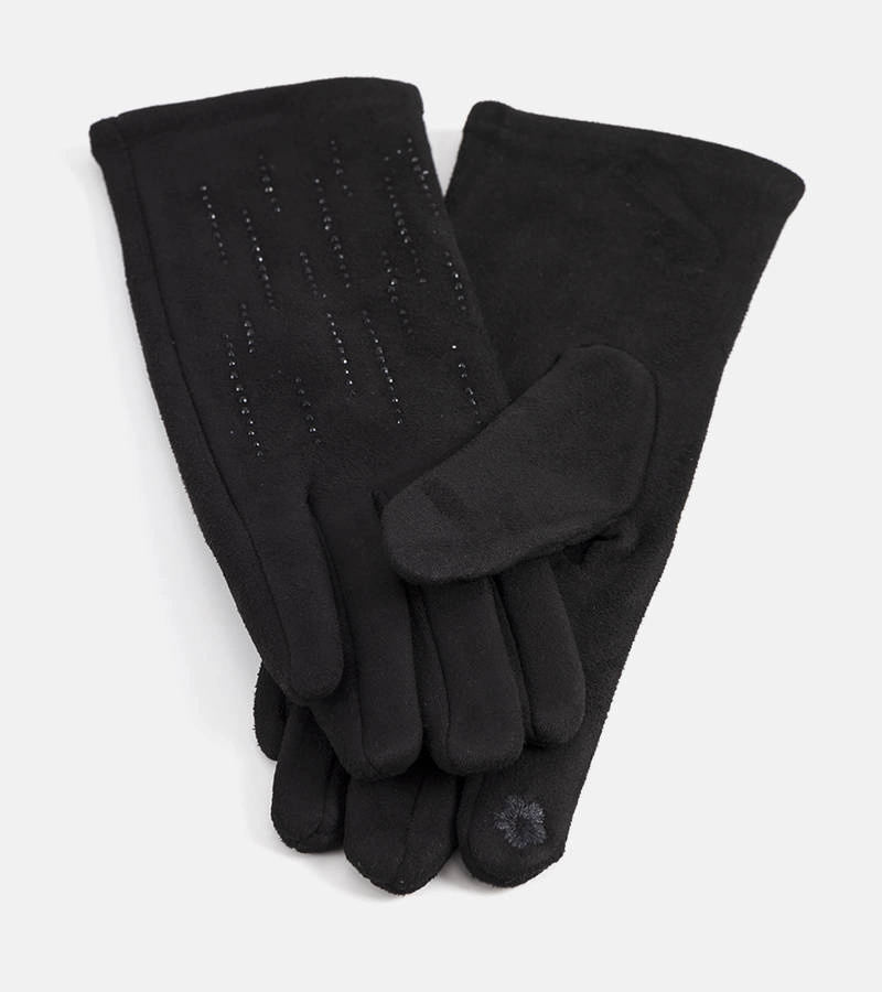 Fekete melegített kesztyűk Annoti