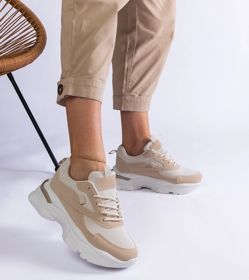 Bézs vastag talpú Guerrera tornacipő