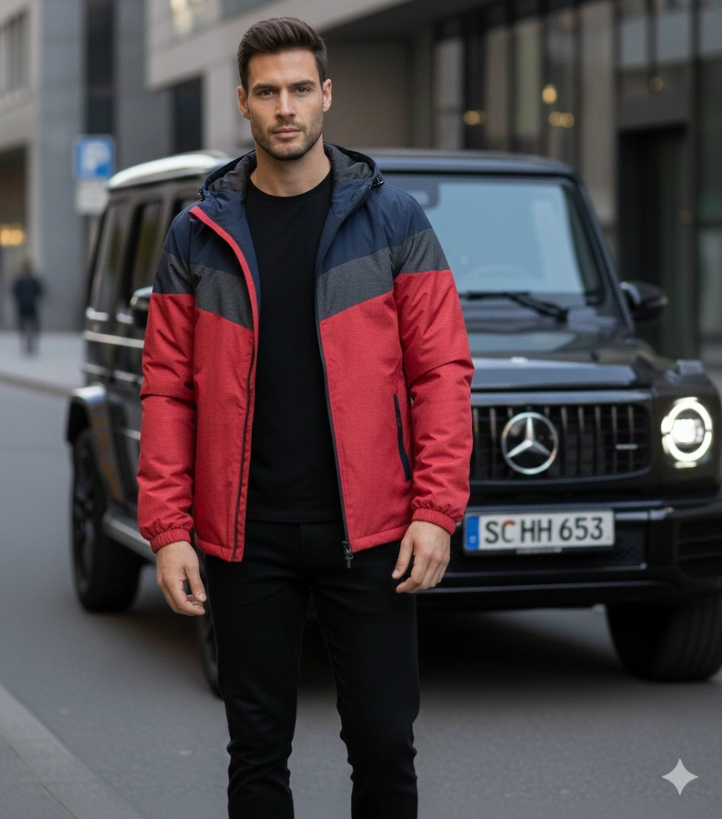 Piros férfi átmeneti kabát Dupont