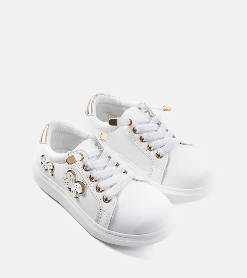 Fehér pillangókkal díszített tornacipők Senapus.