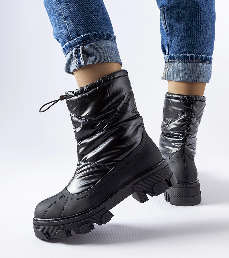 Fekete hótaposó Cendrillon cipzárral