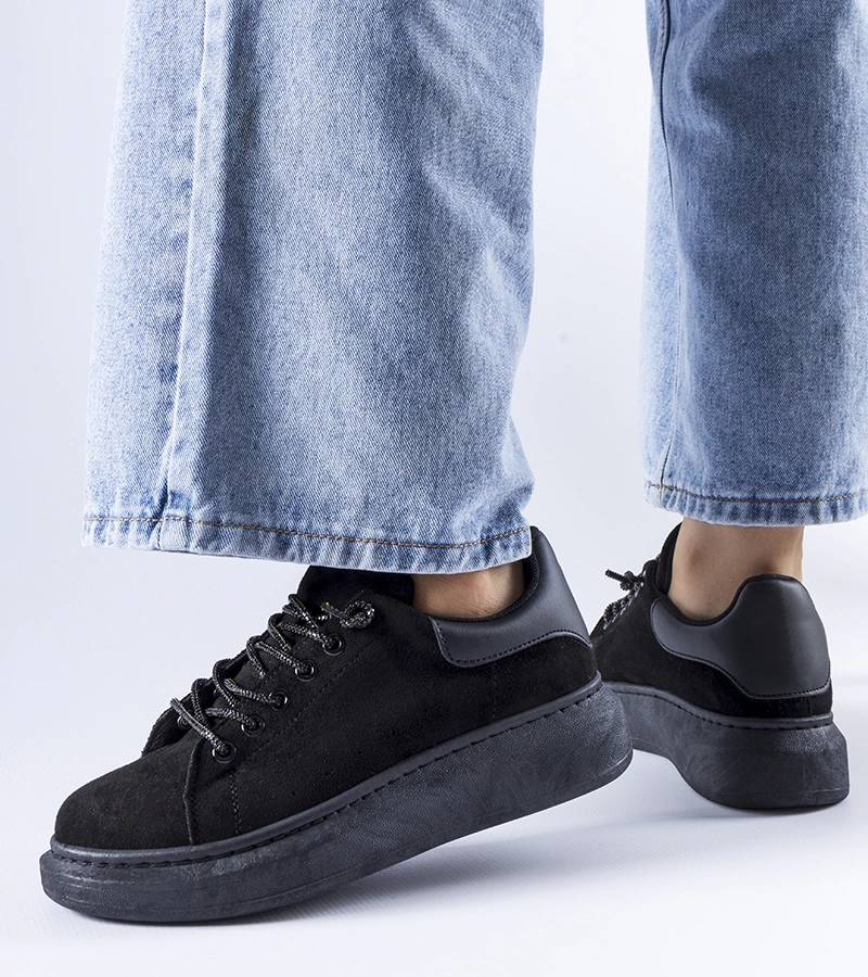 Czarne sneakersy na platformie Cipriano - Cipriano márkájú fekete platform cipők