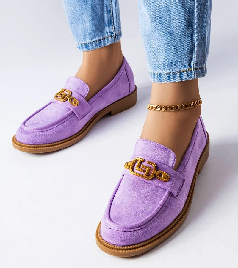 Lila elegáns mokaszin díszítéssel - Ouellet