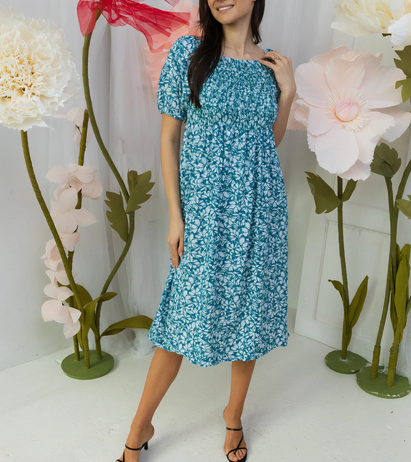 Edoardo sötétzöld virágos ruhája