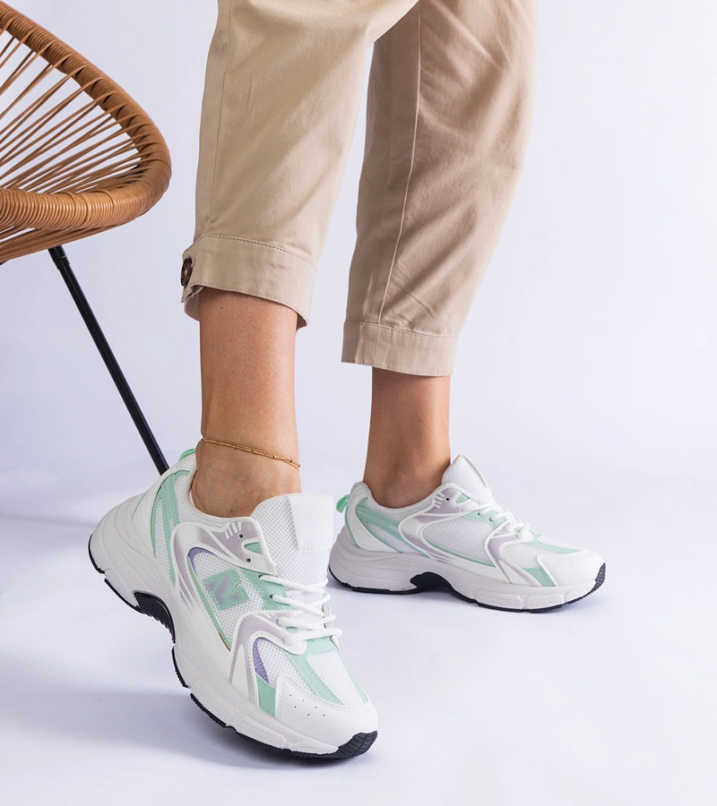 Fehér-zöld klasszikus sportos Sedilla tornacipők