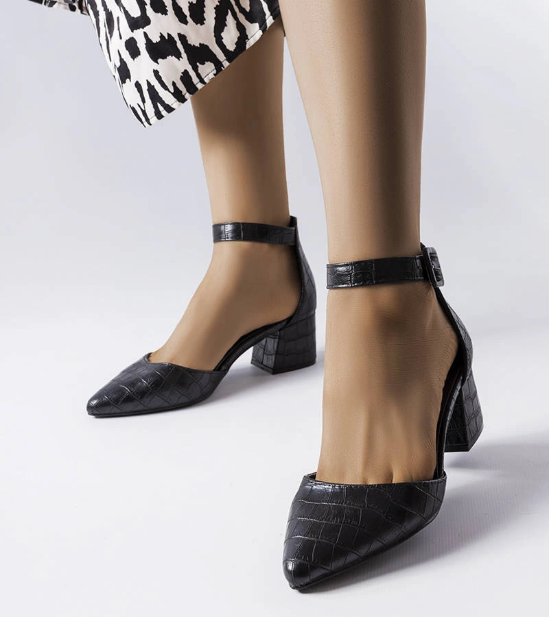 Fekete Laliberté blokk sarkú cipők