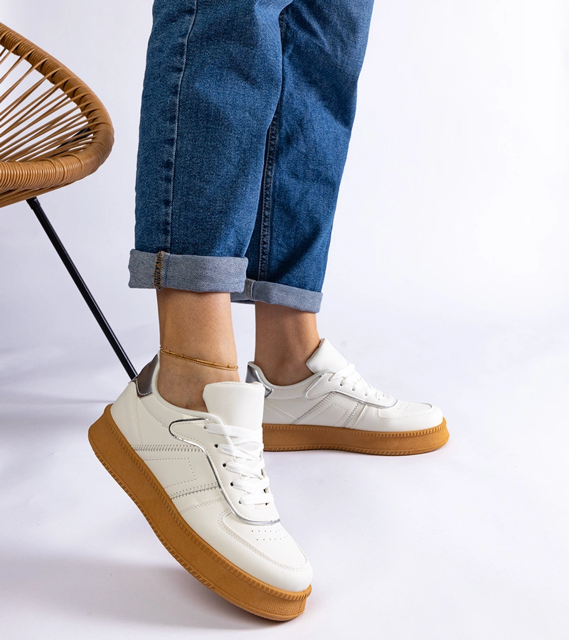 Felicita fehér platform fűzős tornacipő