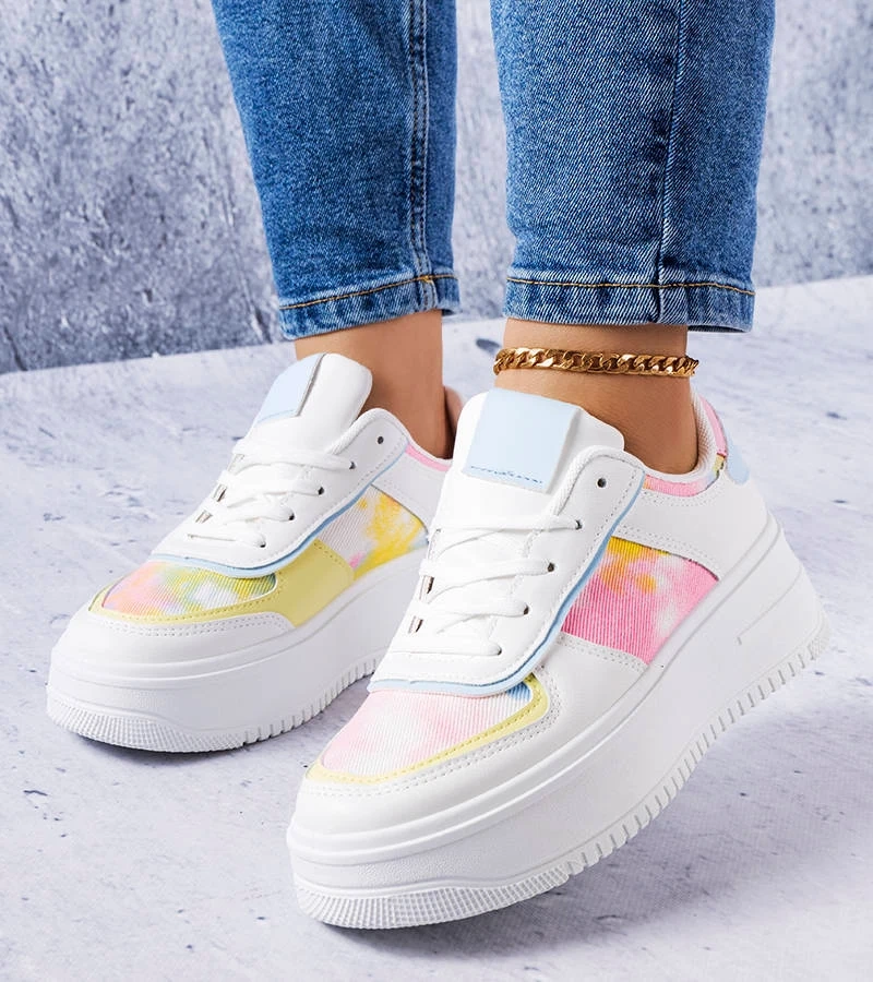 Heloise fehér-kék platform cipők