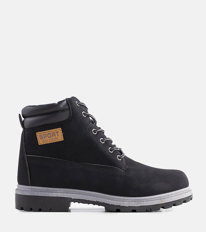 Fekete melegített férfi traperek Kinze