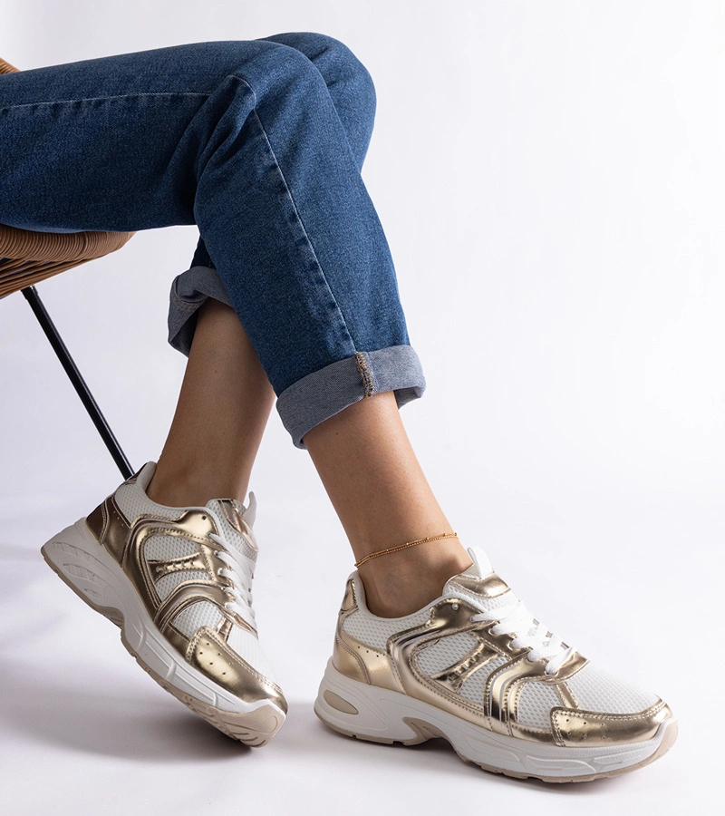 Fehér-arany sportos tornacipő Ena