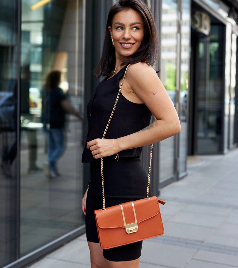 Elmia narancssárga válltáska lánccal