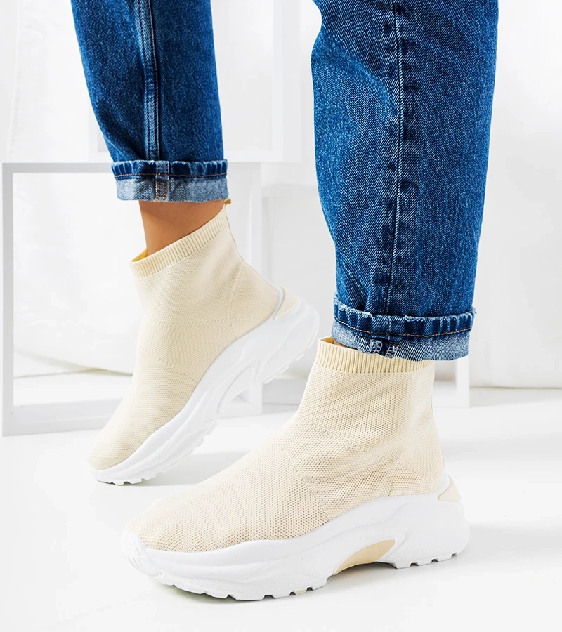 Melissa magas bézs szövetcipők