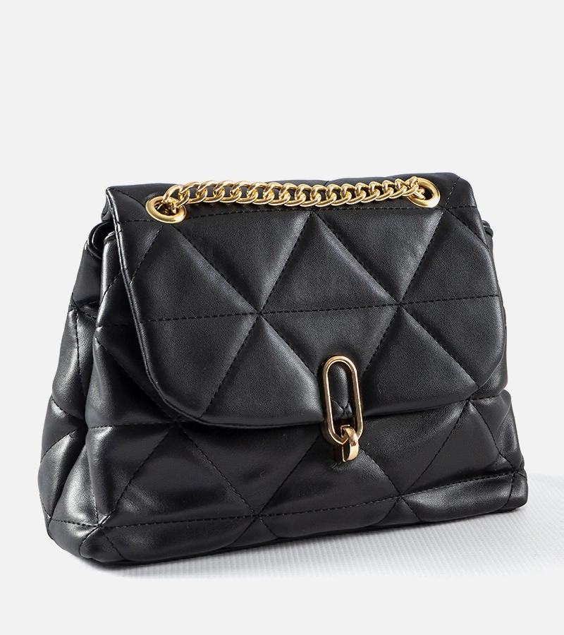 Fekete steppelt Cella válltáska