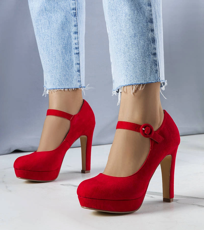 Piros sarokcipő Lynda