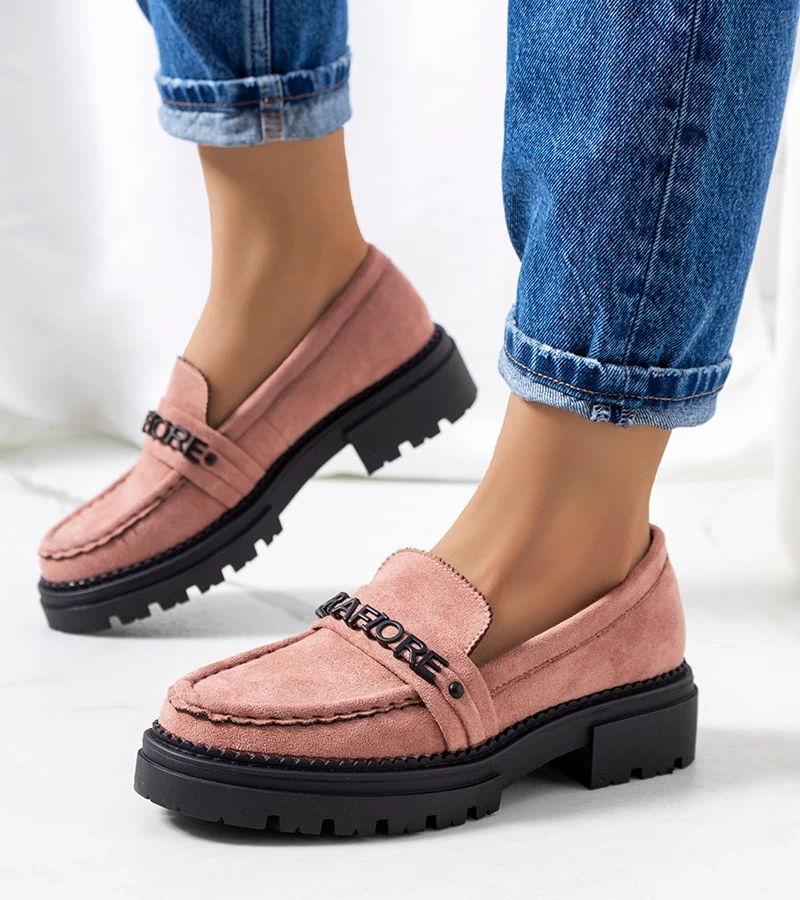 Rózsaszín mokaszin traktor talpú Gosens