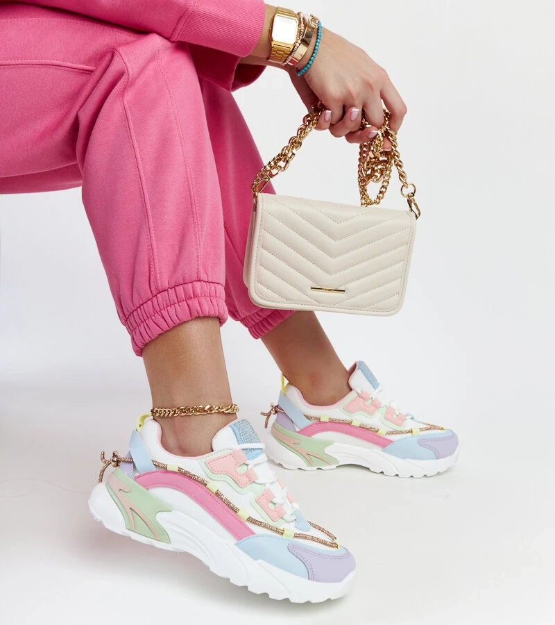 Sokszínű platformos cipők Rutf cirkóniával