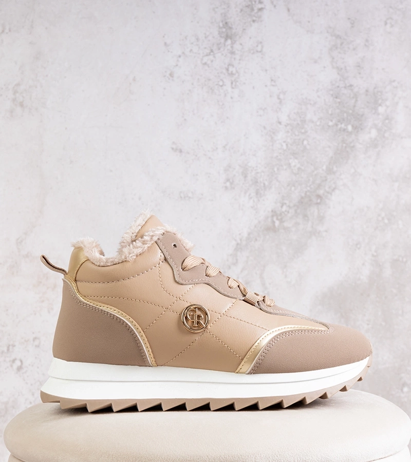 Beige szigetelt magas sneakers Mikaela