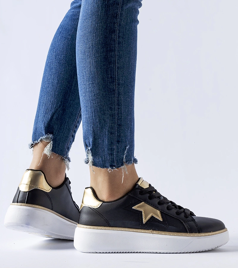 Fekete-arany sportcipő Fraggle