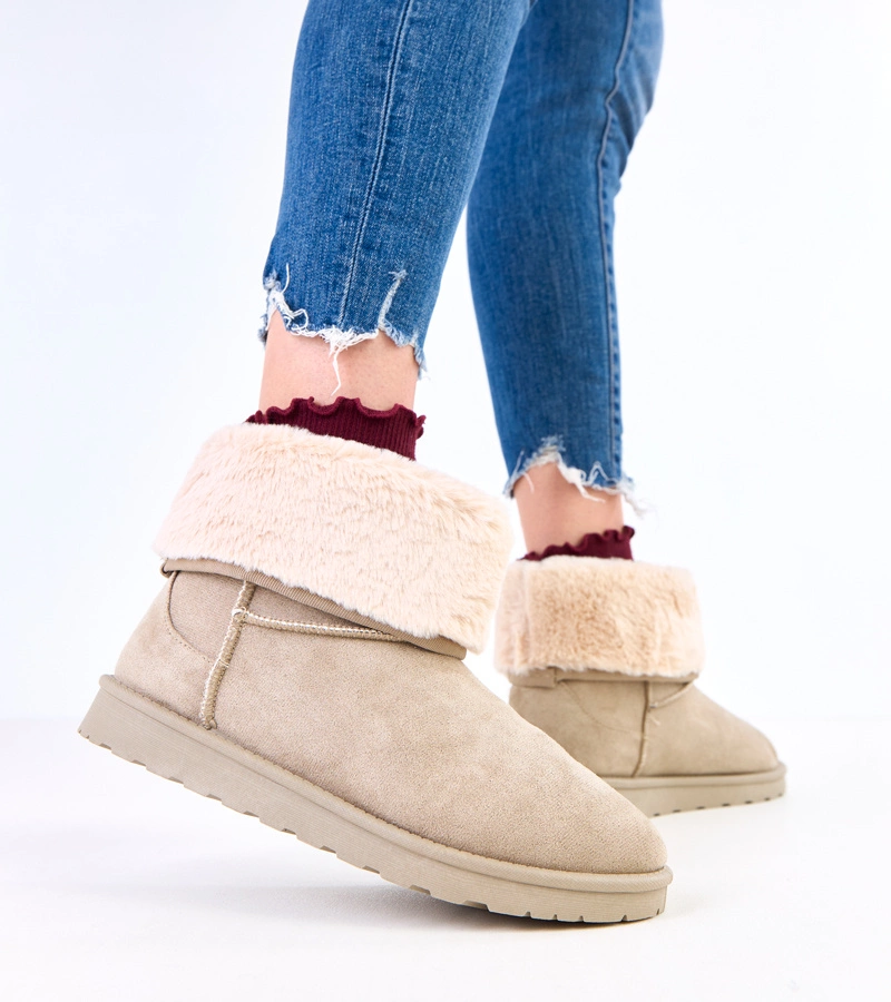 Zöld platformos hótaposók szőrmével Meggi