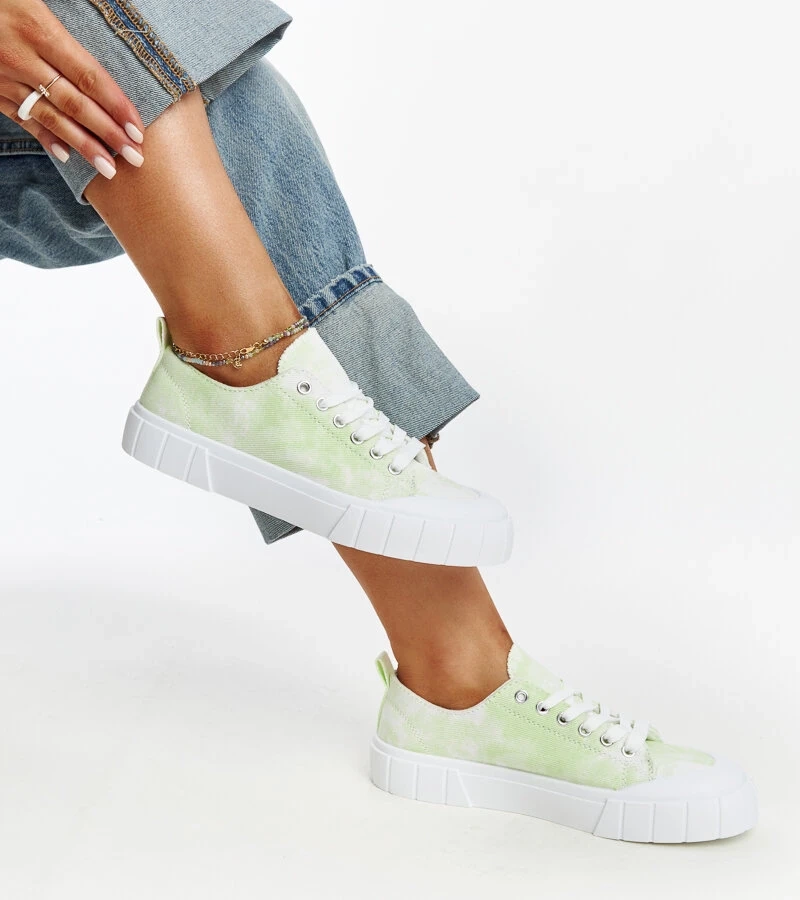 Jerina világoszöld szövet tornacipői