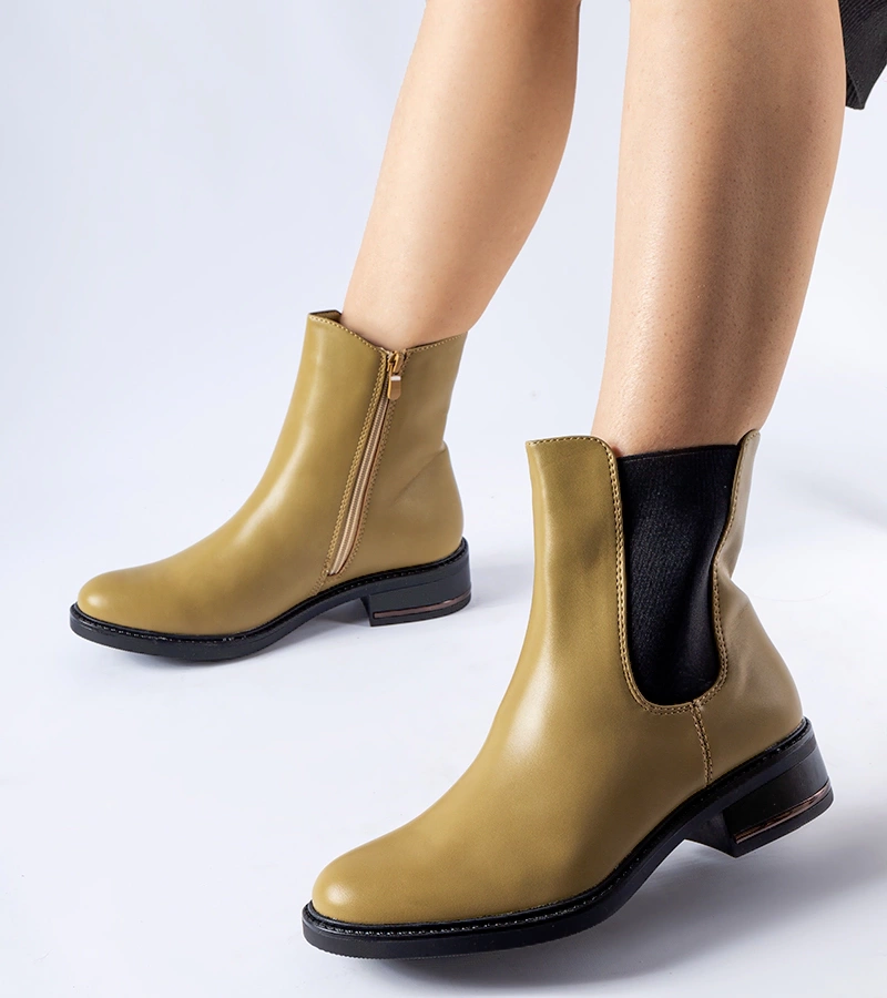 Bagnoro olajzöld bélelt klasszikus bokacsizma