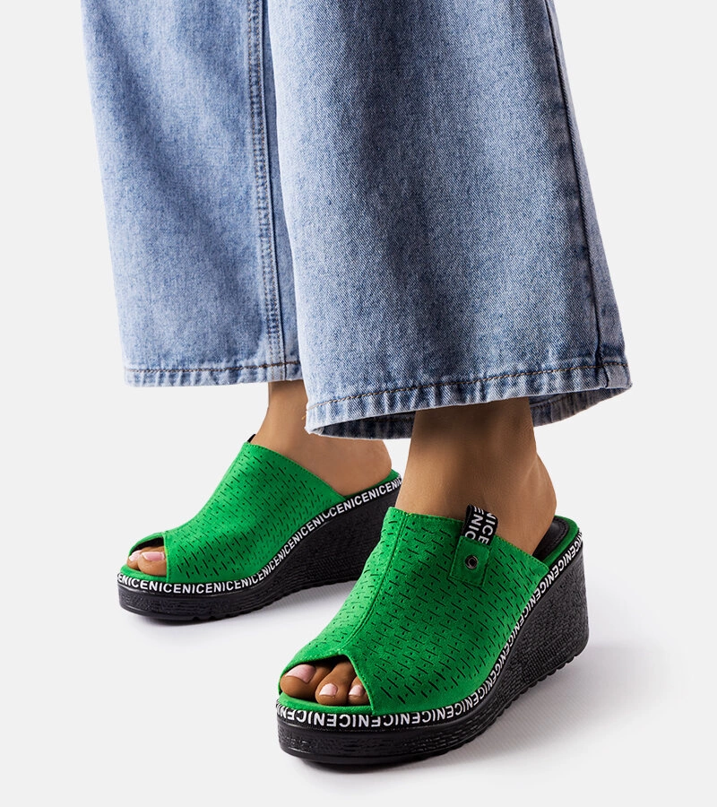 Fulvia zöld platformos szandál