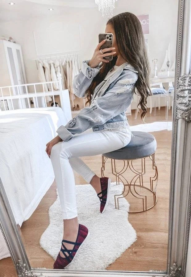 Rózsaszín anyagbalerinák Janae