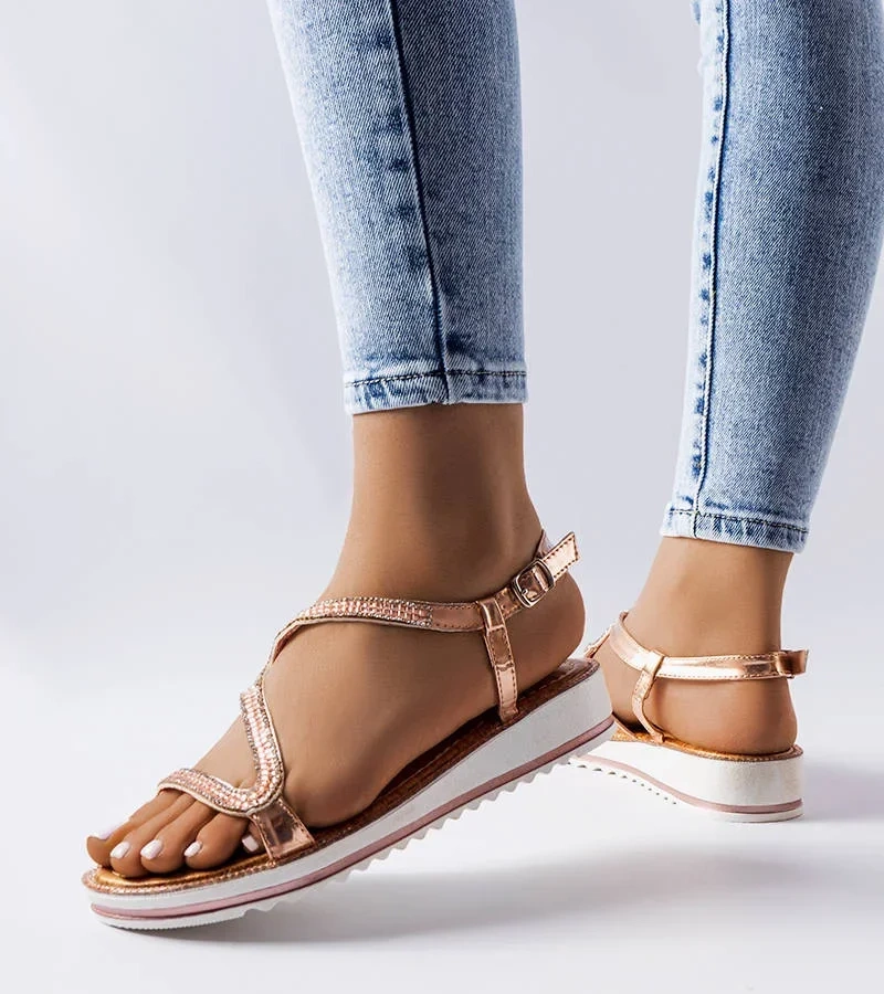 Rózsaszín szandál cirkónia díszítéssel Orville