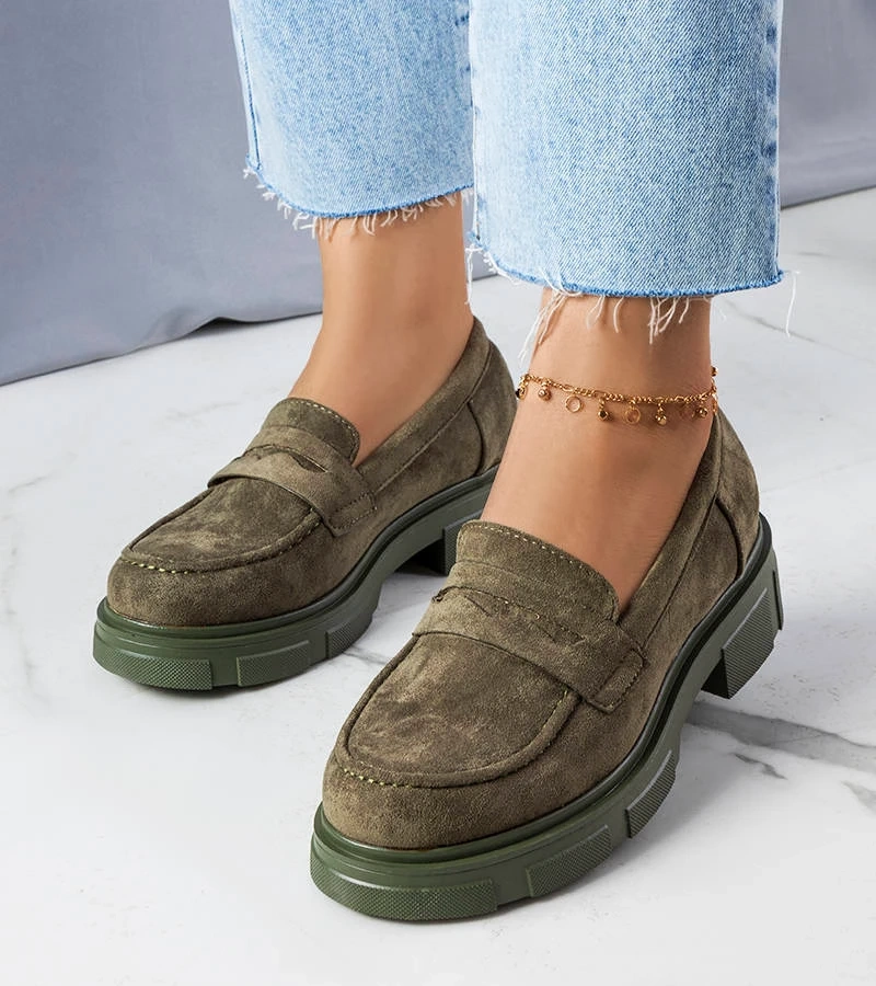 Zöld szövetcipő Alacoque