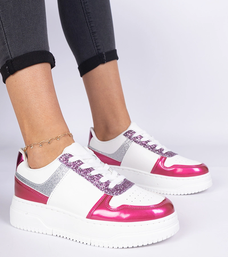 Rózsaszín vastag talpú női tornacipő Dolla