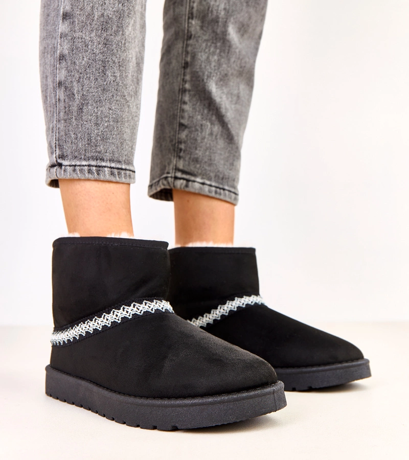 Fekete alacsony ökobőr hótaposó Karolla