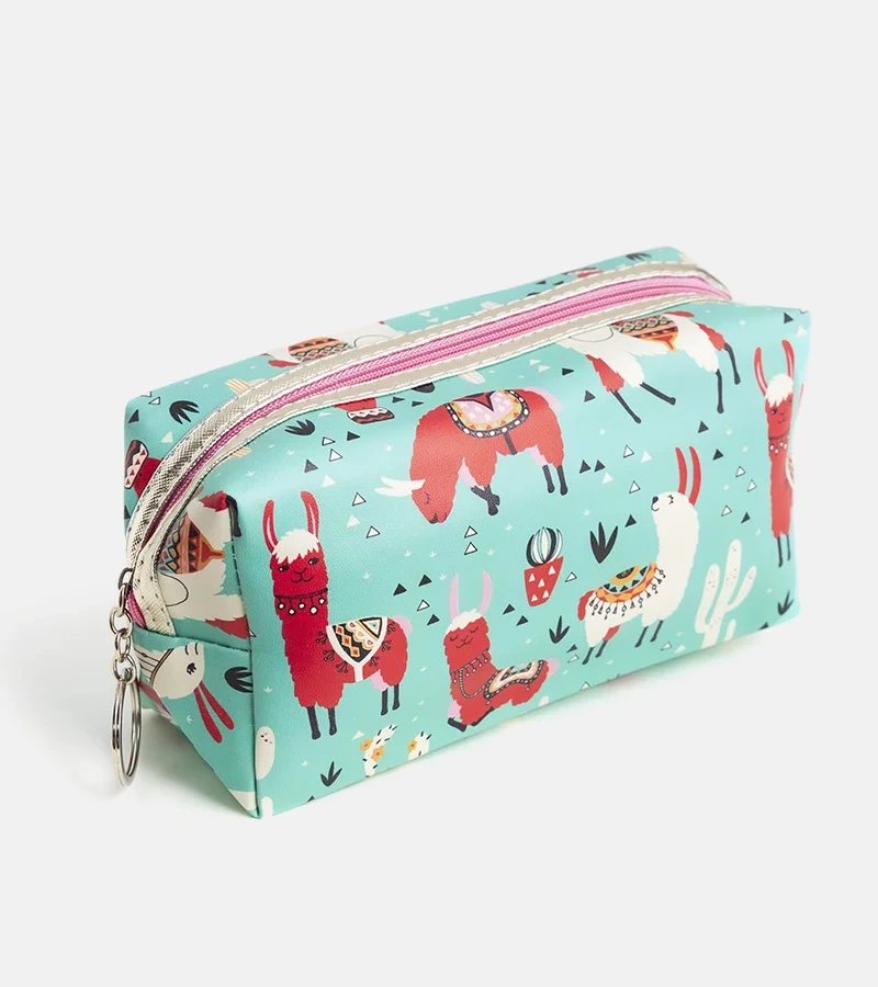 Zöld Lama kozmetikai táska