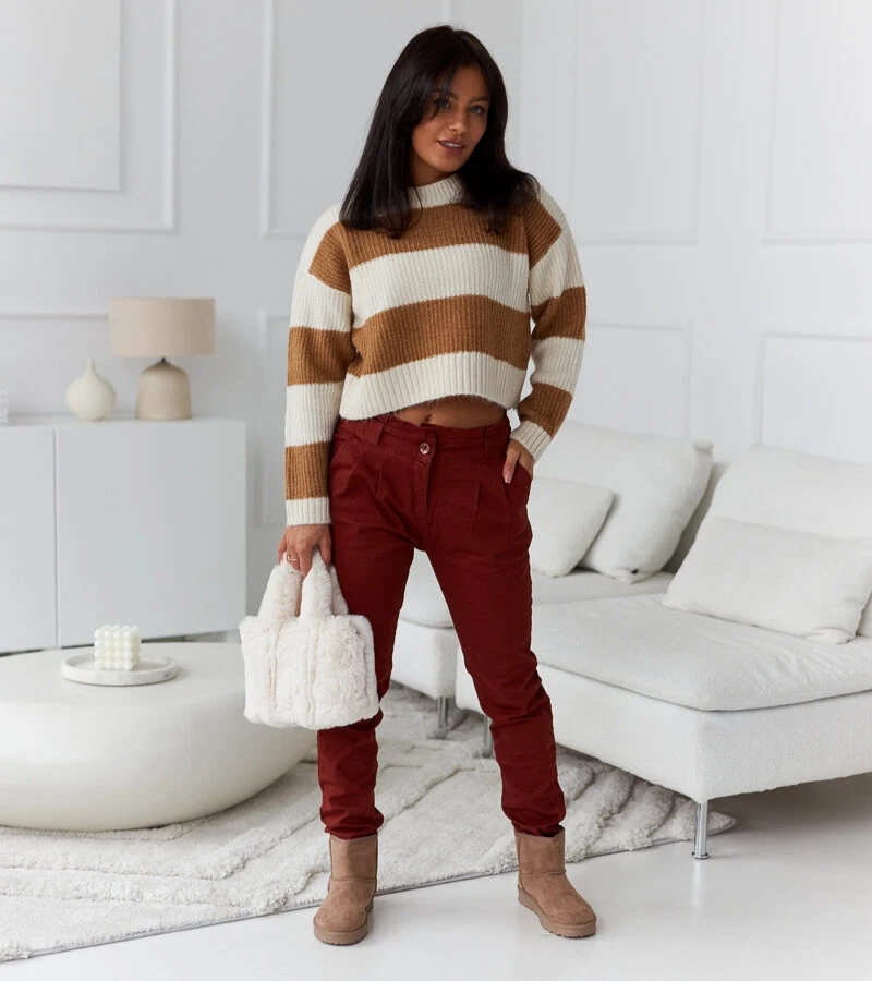 Vörös rugalmas nadrág övvel Rocher WG005-19 RED