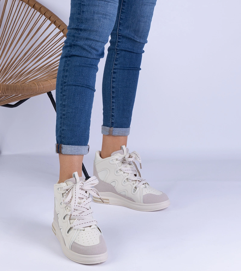 Gralina vastag fűzős fehér női tornacipő