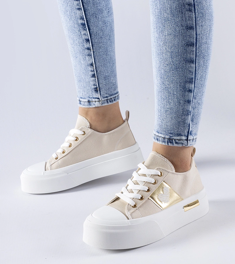 Bezsín-arany Lawton platform cipők