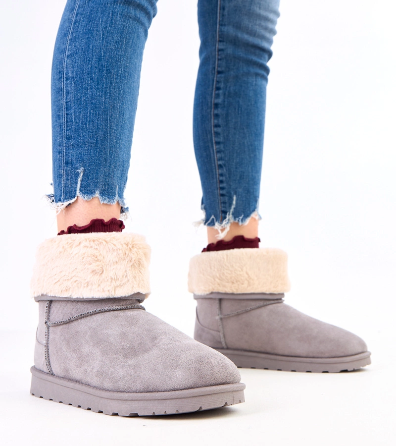 Szürke platformos szőrmés hótaposó Meggi