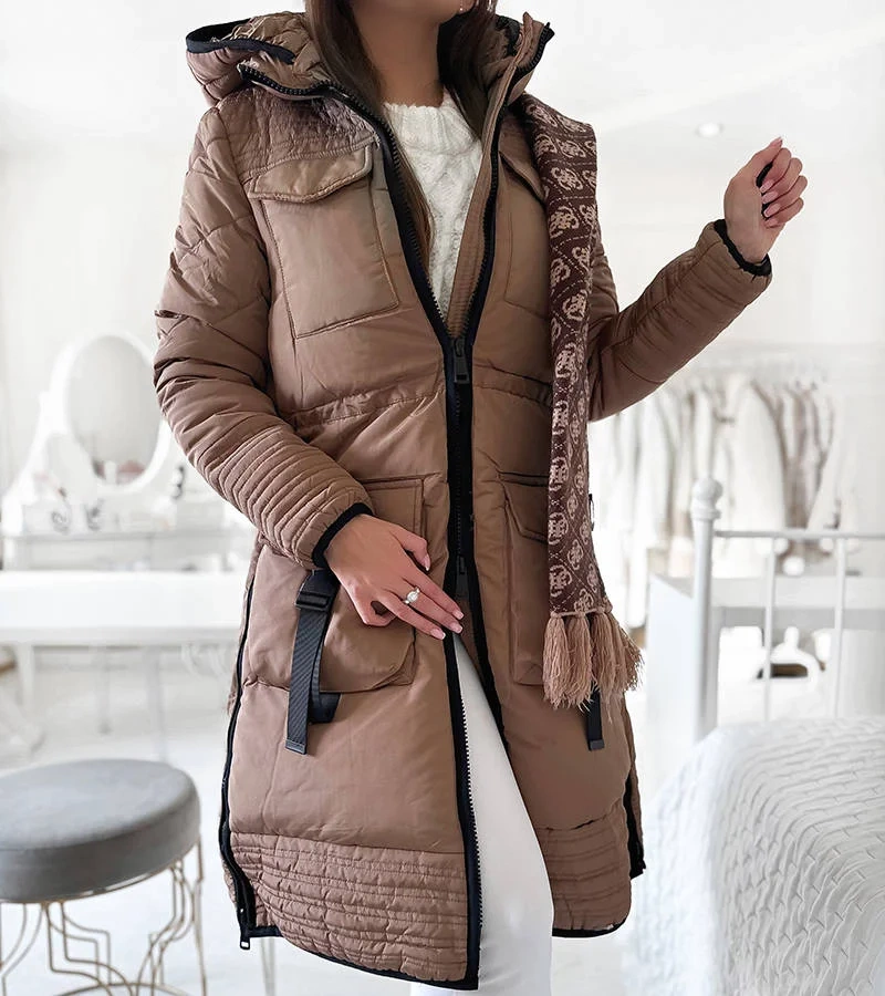 Averie barna steppelt kabát