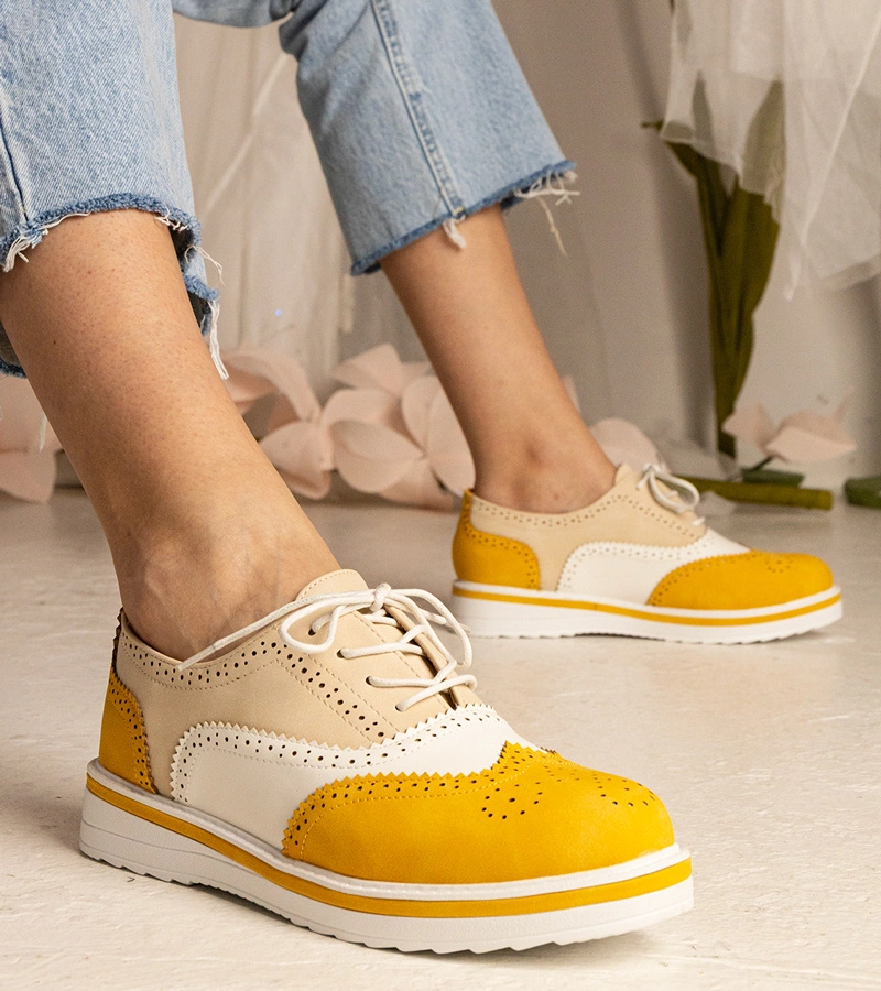 Sárga klasszikus Toddi oxford cipők