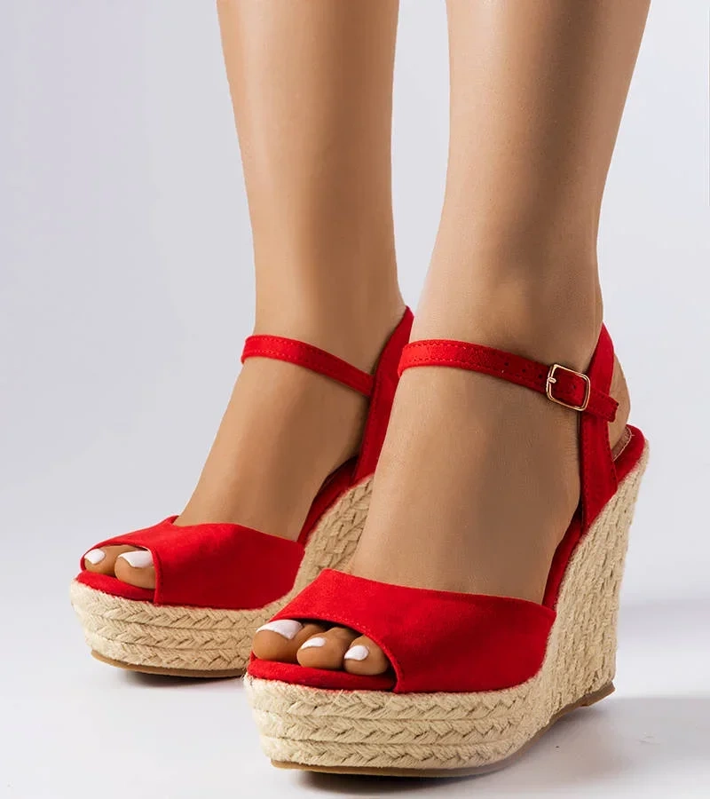 Cécile piros klinos espadrille