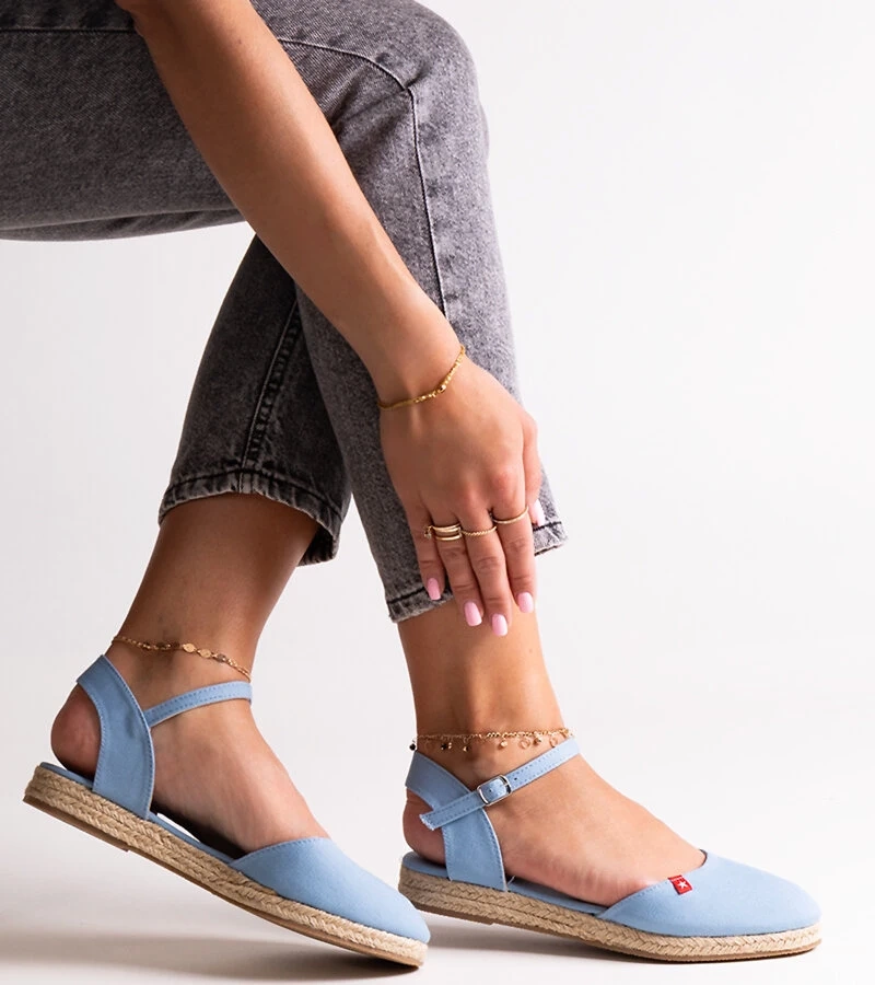 Big Star FF274532 kék nyitott sarkú espadril