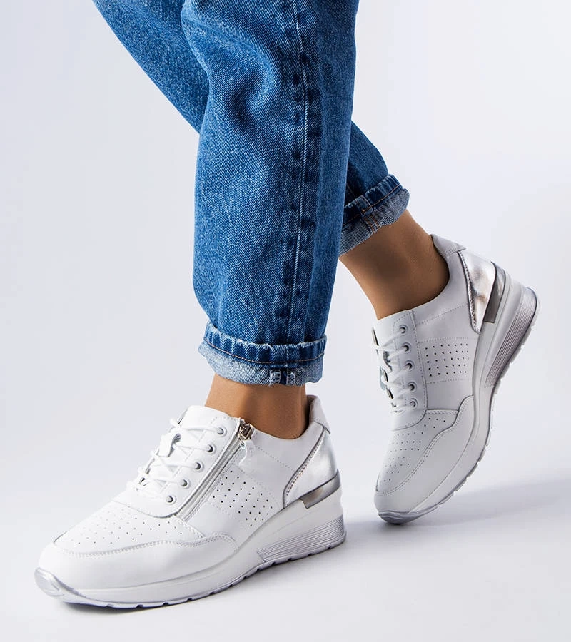 Fehér csipkés bőrcipő Jazzar