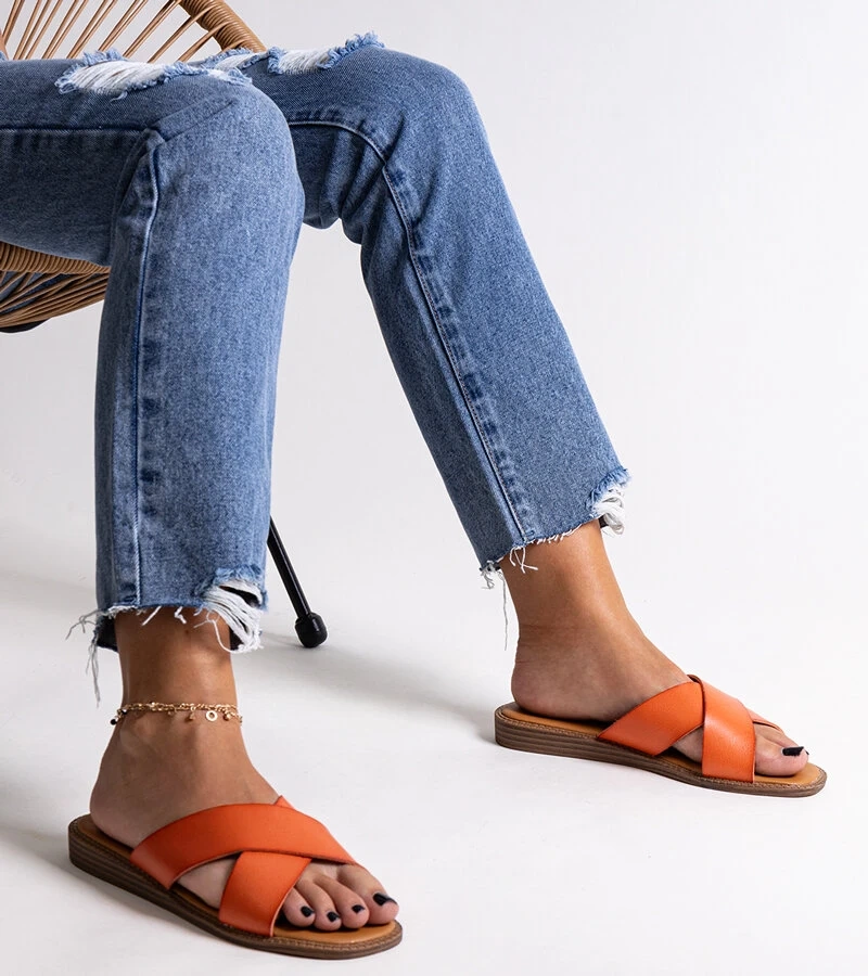 Klementina narancssárga eco bőr papucs