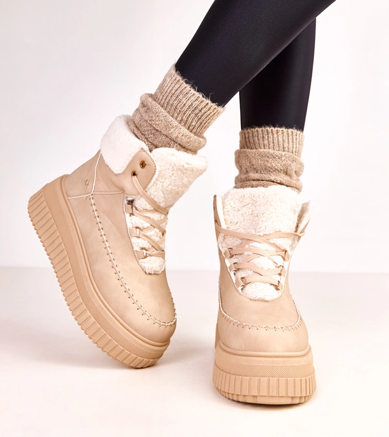 Lorraine meleg sportos barna bokacsizma platformon