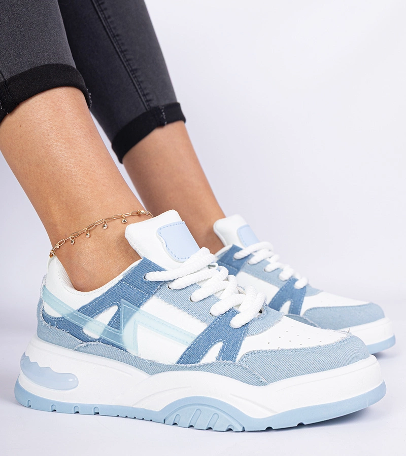 Luciana vastag fűzős farmer tornacipő