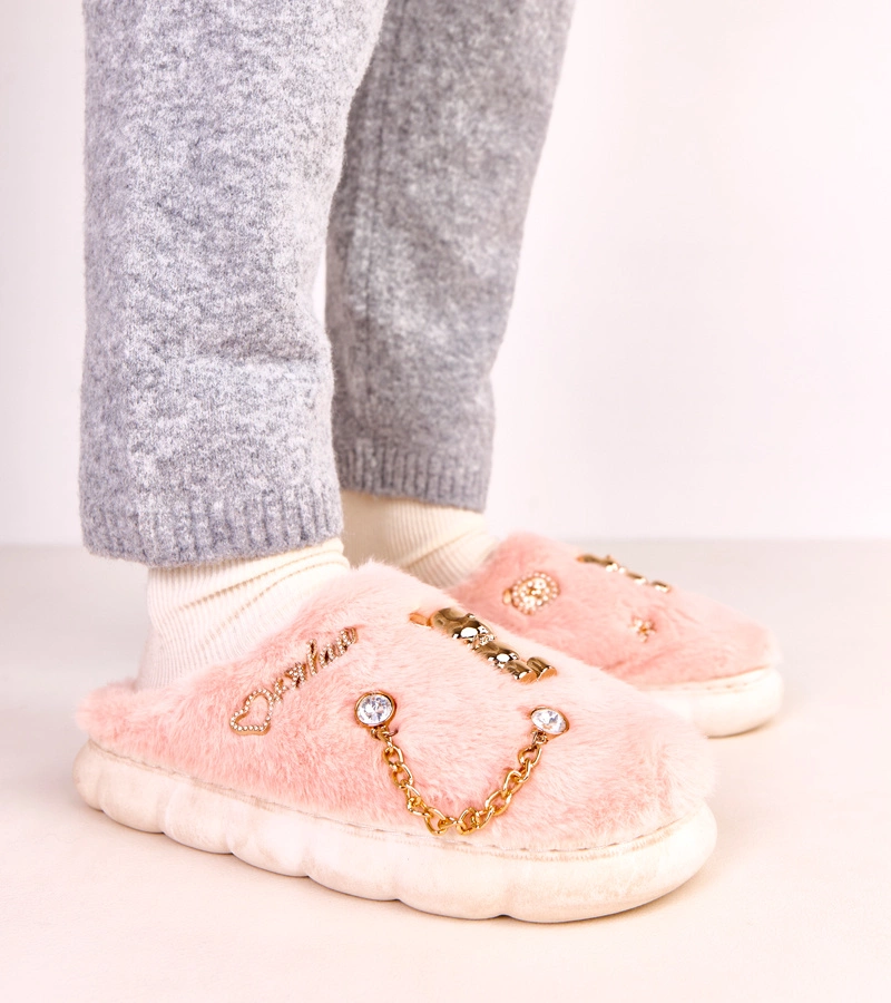 Rózsaszín díszített Tracy papucsok